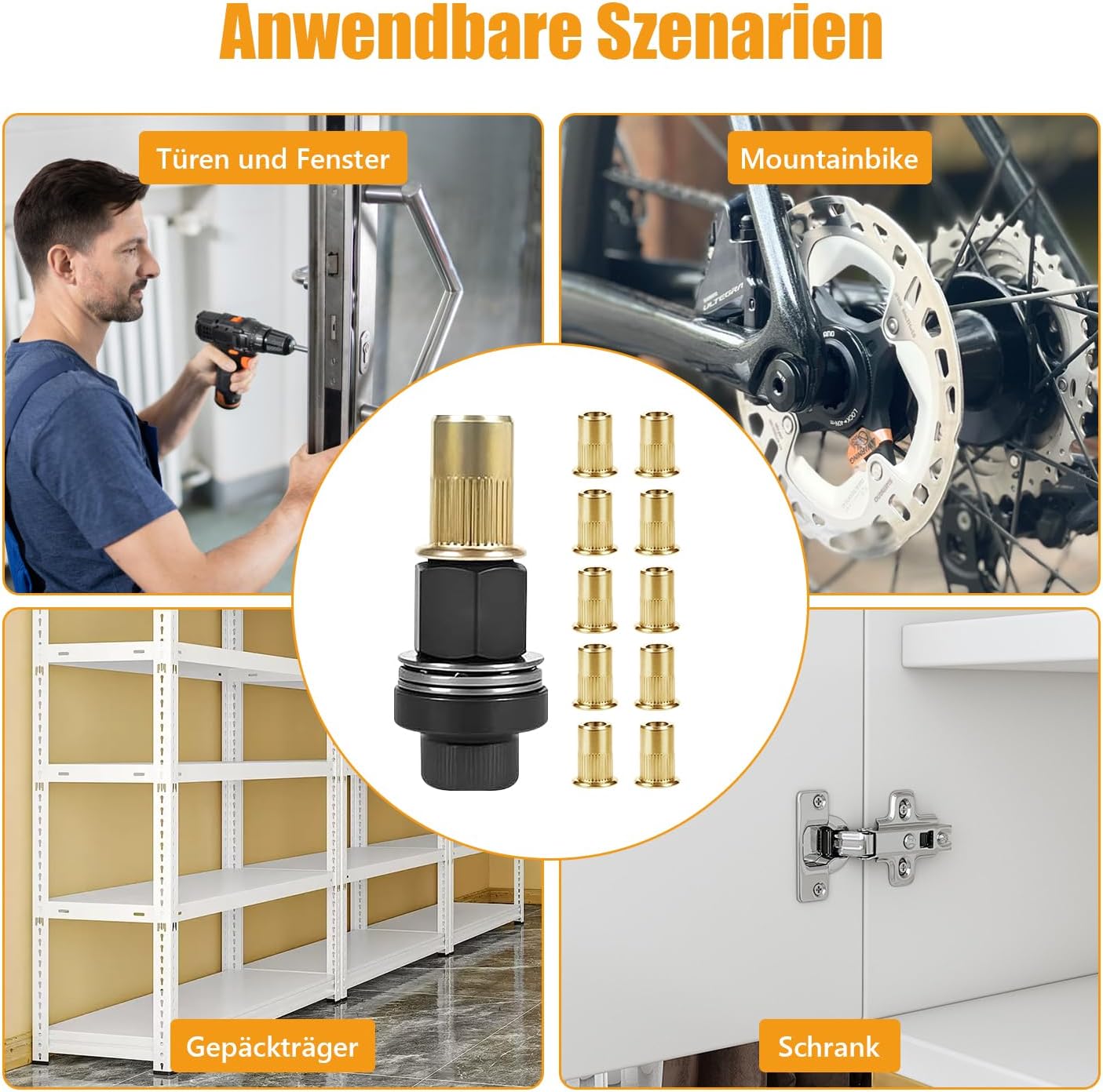 Rivet Nuts M8 Thread Rivets Insert Nuts Retractable Nuts Rivet Nut Tool and Manual Riveting Machine Rivet Nuts Rivet Nut Pliers Rivet Nuts Set Rivet Nuts (60 Pieces Nuts)