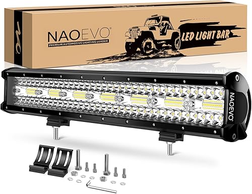 NAOEVO Barra de luz LED de 20 pulgadas, antiniebla, todoterreno, luces LED, barras LED, 42000 lúmenes, luces de trabajo LED combinadas para camión,