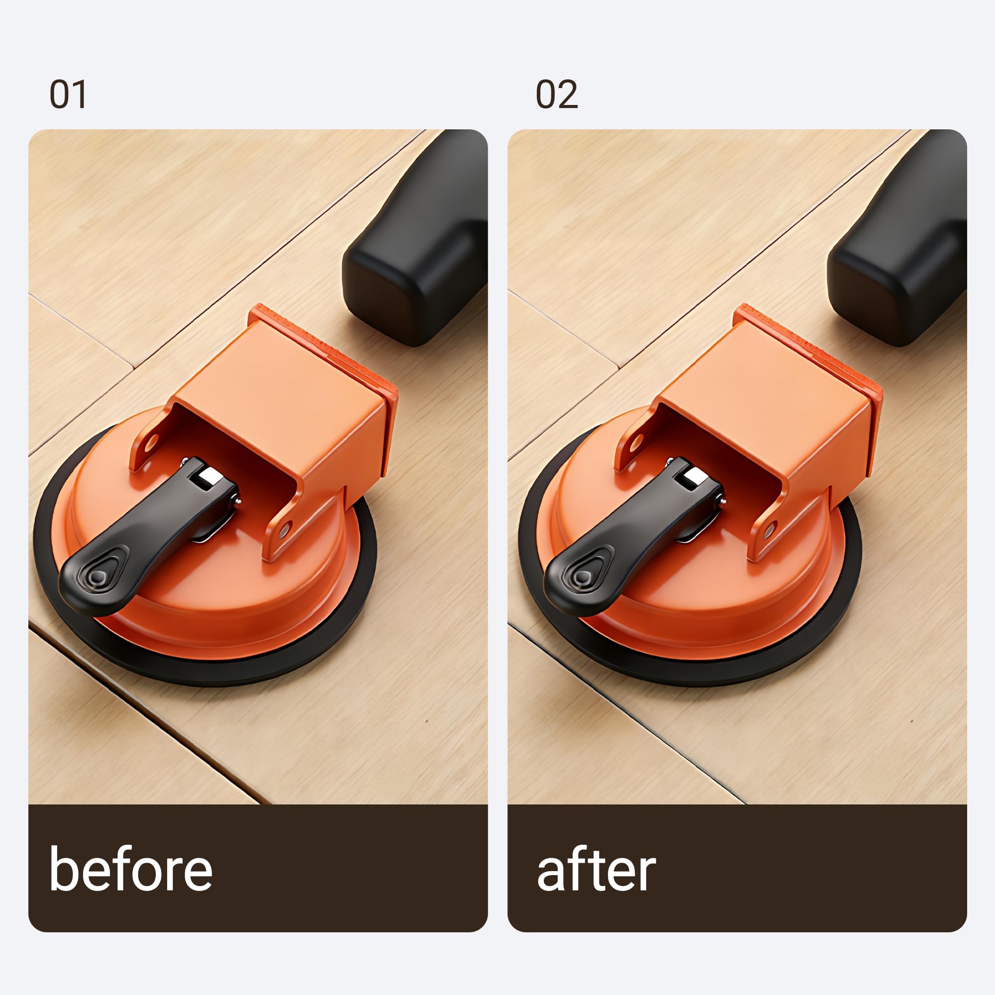 Floor Gap Fixer Tool, 2026 New Heavy Duty Floor Gap Fixer Tool, Enhanced Vacuum Suction Cup, Flooring Gap Repair Tool for Laminate, Vinyl, Wood & Tile Flooring (Orange) — view 5