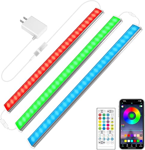 maylit - Tira de luces multicolor superbrillantes y delgadas para debajo de encimera o gabinete de cocina, regulables, superdelgada y enchufe para