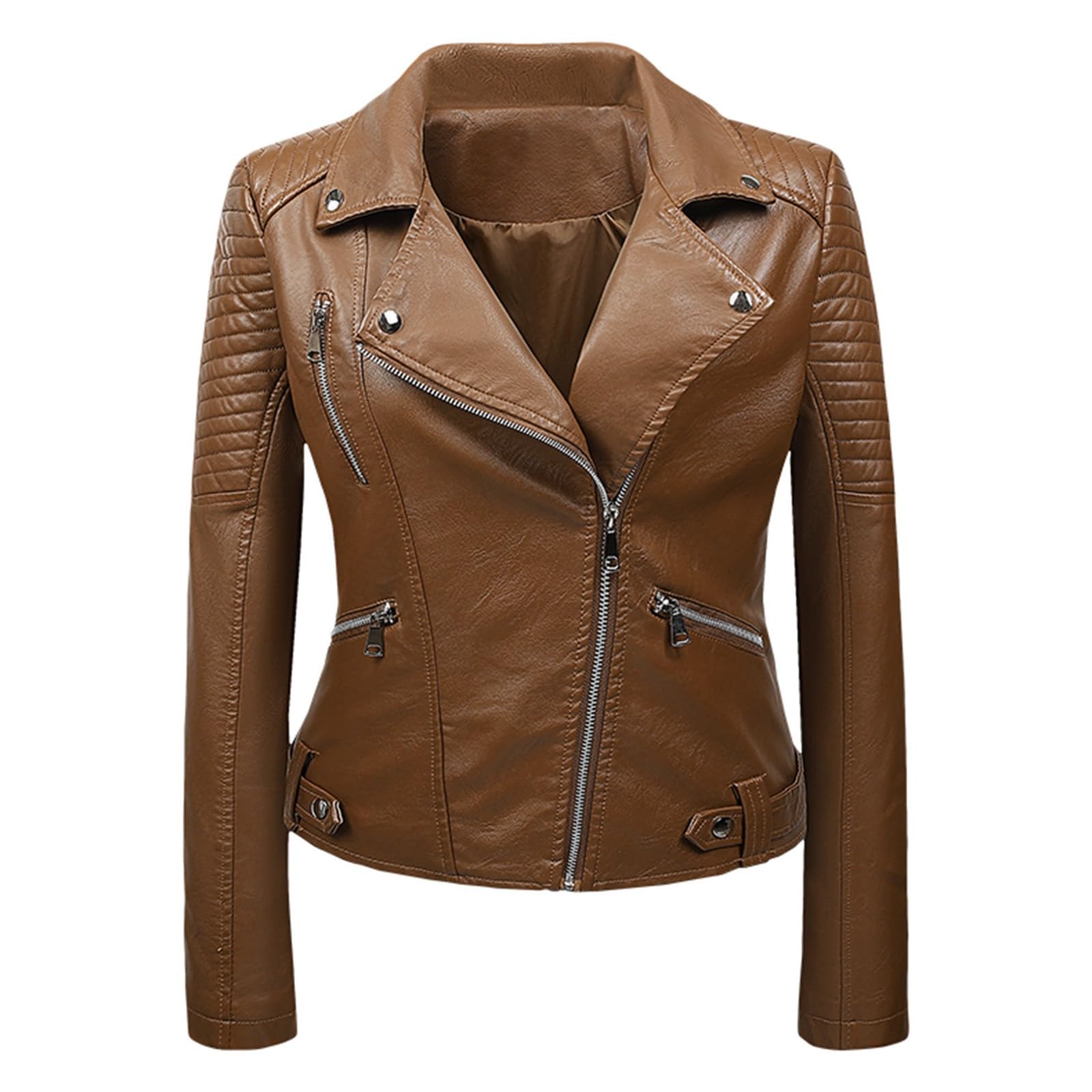 Perfecto Cuir Femme Veste Camionneur Blouson Extensible Motocross Racer Trendy Souple Outdoor Recadrée