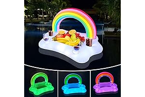 Rainbow Cloud Pool Float with Solar-Powered Lights
