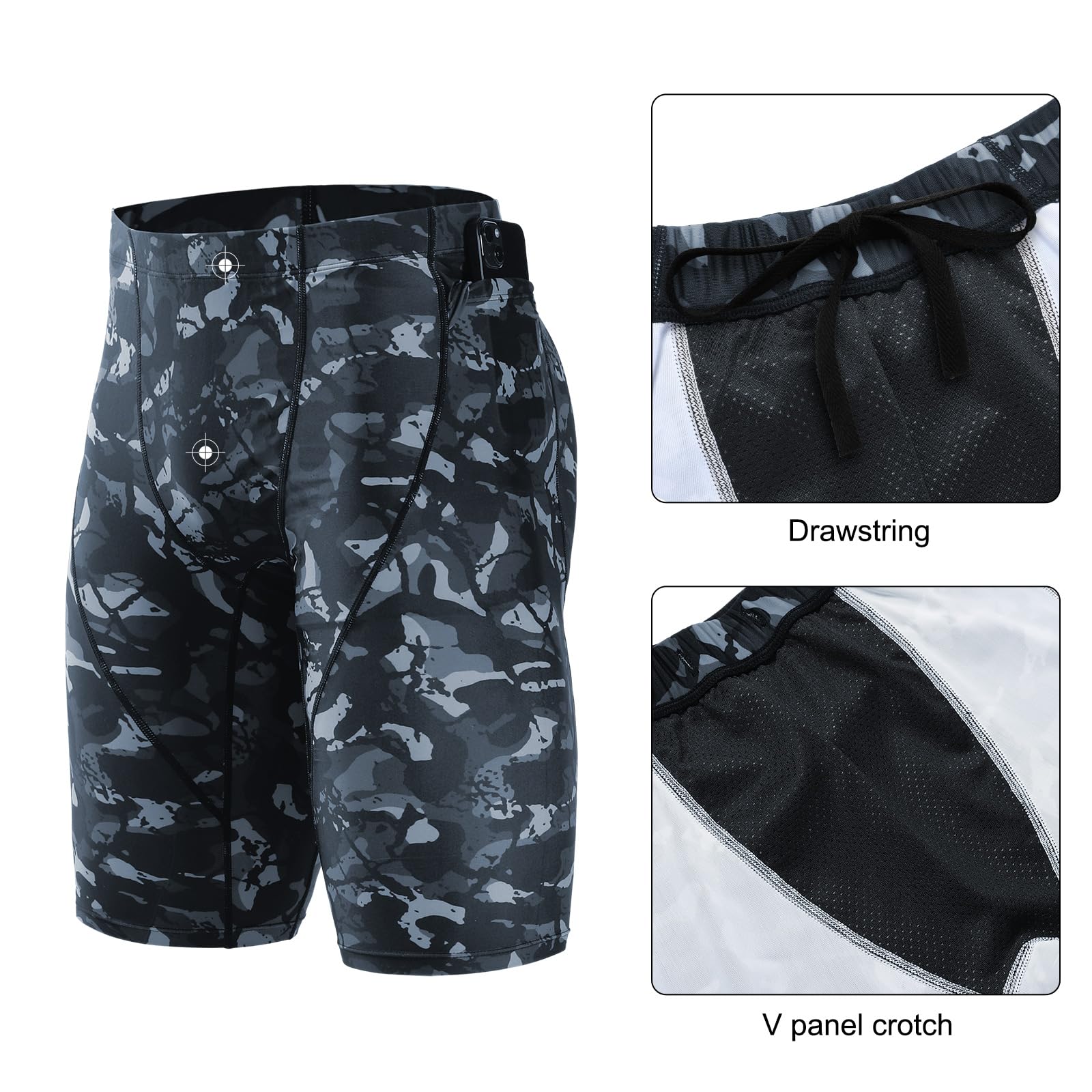 beroy Short de compression pour homme avec une poche