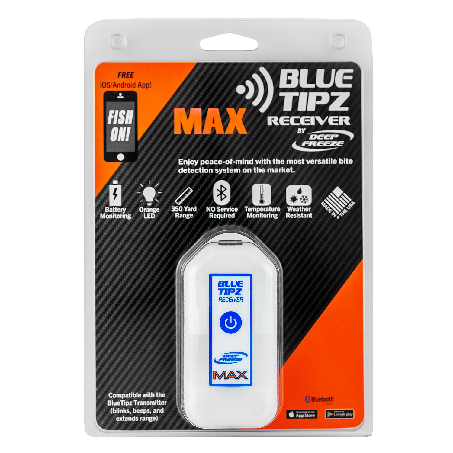 Deep Freeze BlueTipz Tip-Up Ice Fishing Alarm - Bite Alarm - Ice Fishing Tip-Up Light - Ice Fishing Gear & Accessories - Free Bluetooth iOS & Android