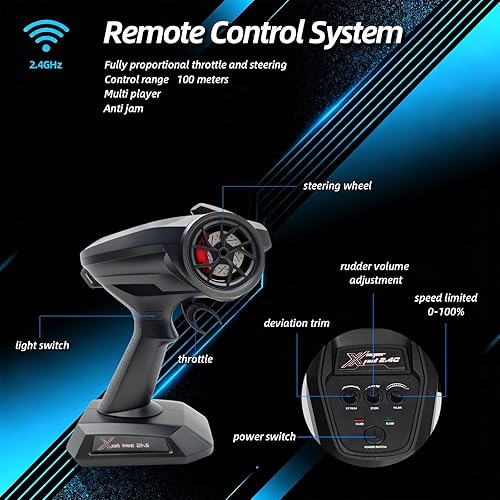 Miniatura 7 de Coche de control remoto, 116 RC Car, 40 KMH Camión de control remoto de alta velocidad, 4X4 todo terreno todoterreno RC Camión, IPX4 Monstertruck,