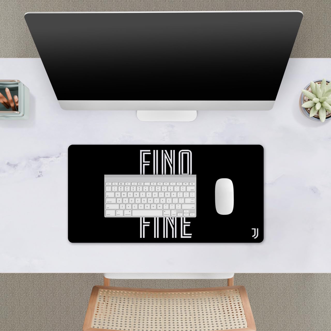 Head Case Designs Licenza Ufficiale Juventus Football Club Fino alla Fine Logo Cresta 23.62 x 11.81 x 0.12 Inches (600 x 300 mm) - L Tappetino per Mouse E Scrivania da Ufficio per Giochi Tastiera PC