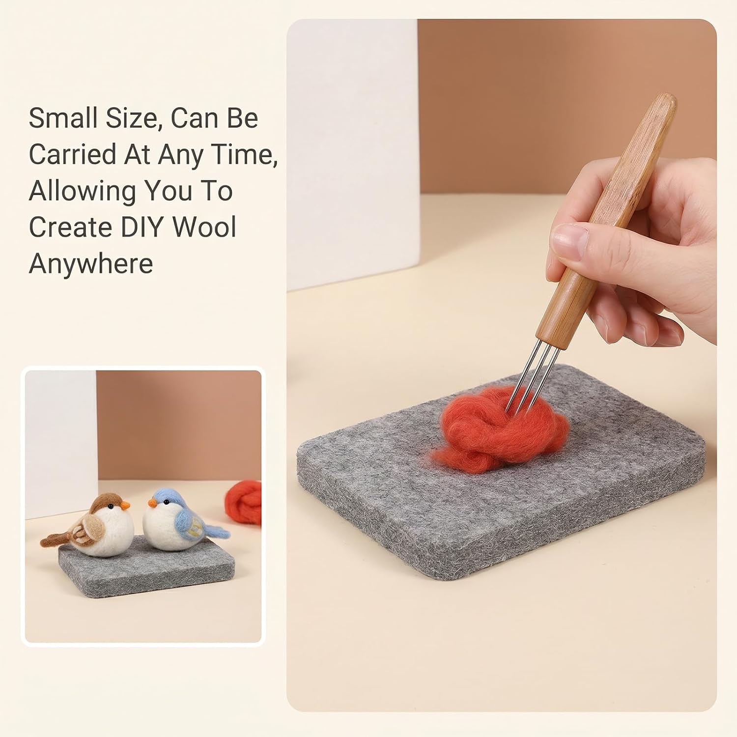 Needle Felting Pad 4.52"x3.34" Grey Felting Mat Thick and Firm Needle Feltings Supplies for Wool Feltings Makeing