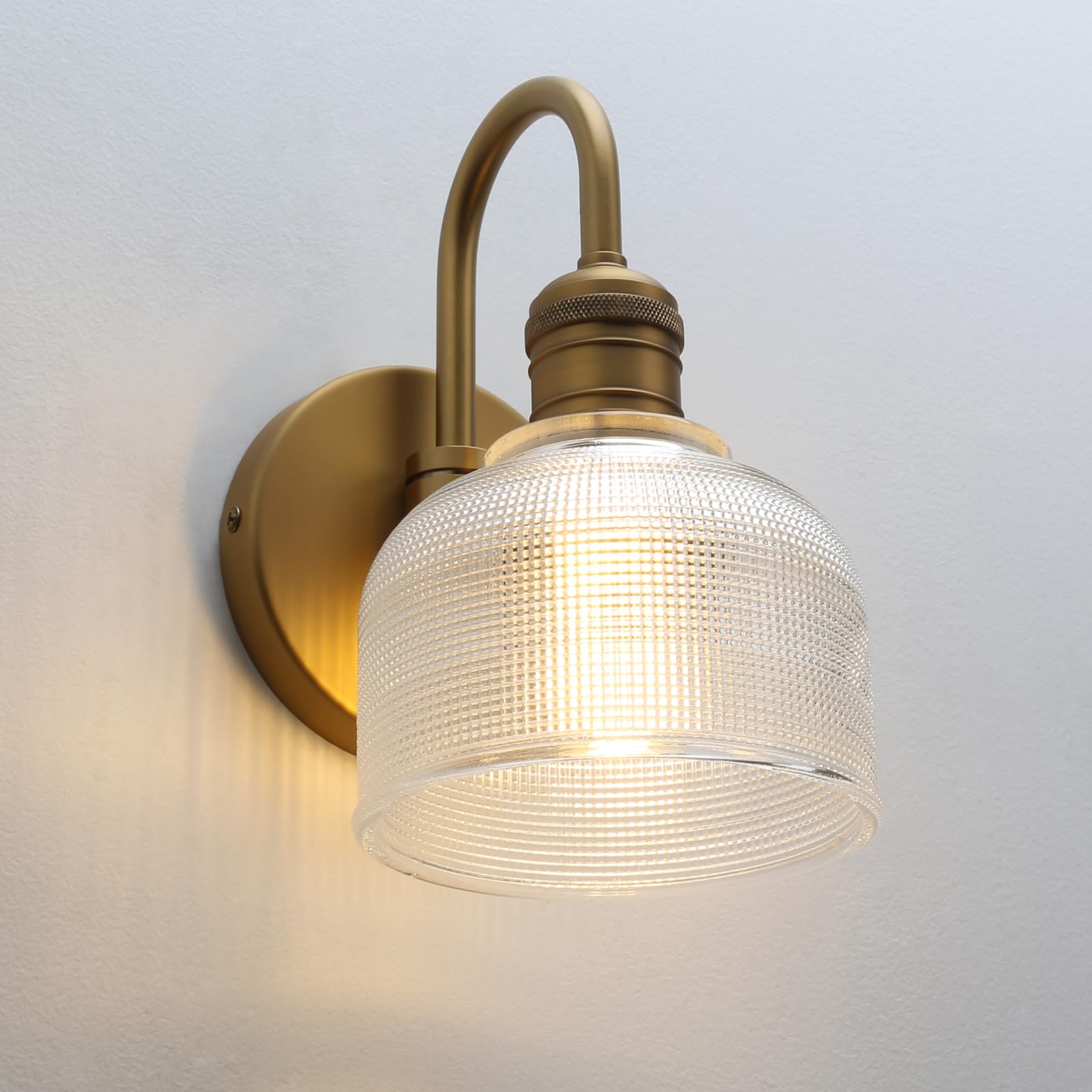 Pathson Vintage Col de Cygne Applique Murale Industriel E27 Luminaires Intérieur Abat-jour en Verre Bol Lampe Murale pour Salle à Manger Cuisine Miroir de Courtoisie