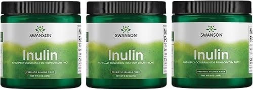 Swanson Inulina - Polvo de fibra soluble prebiótica que promueve la salud digestiva - FOS de origen natural de raíz de achicoria que apoya el