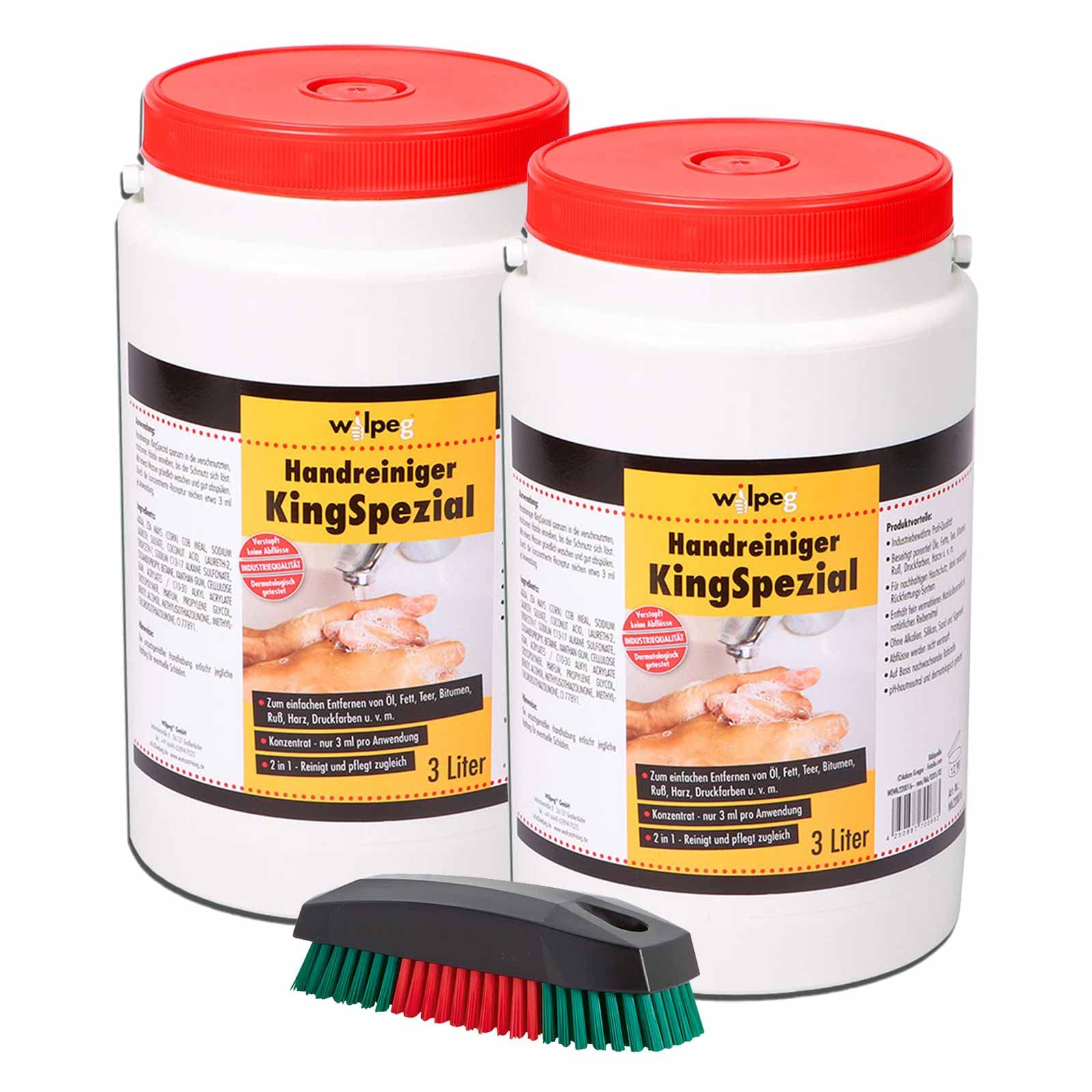 WILPEG KingSpezial Handreiniger Seife Waschpaste Handwaschpaste inkl. Waschbürste, Inhalt:6 Liter