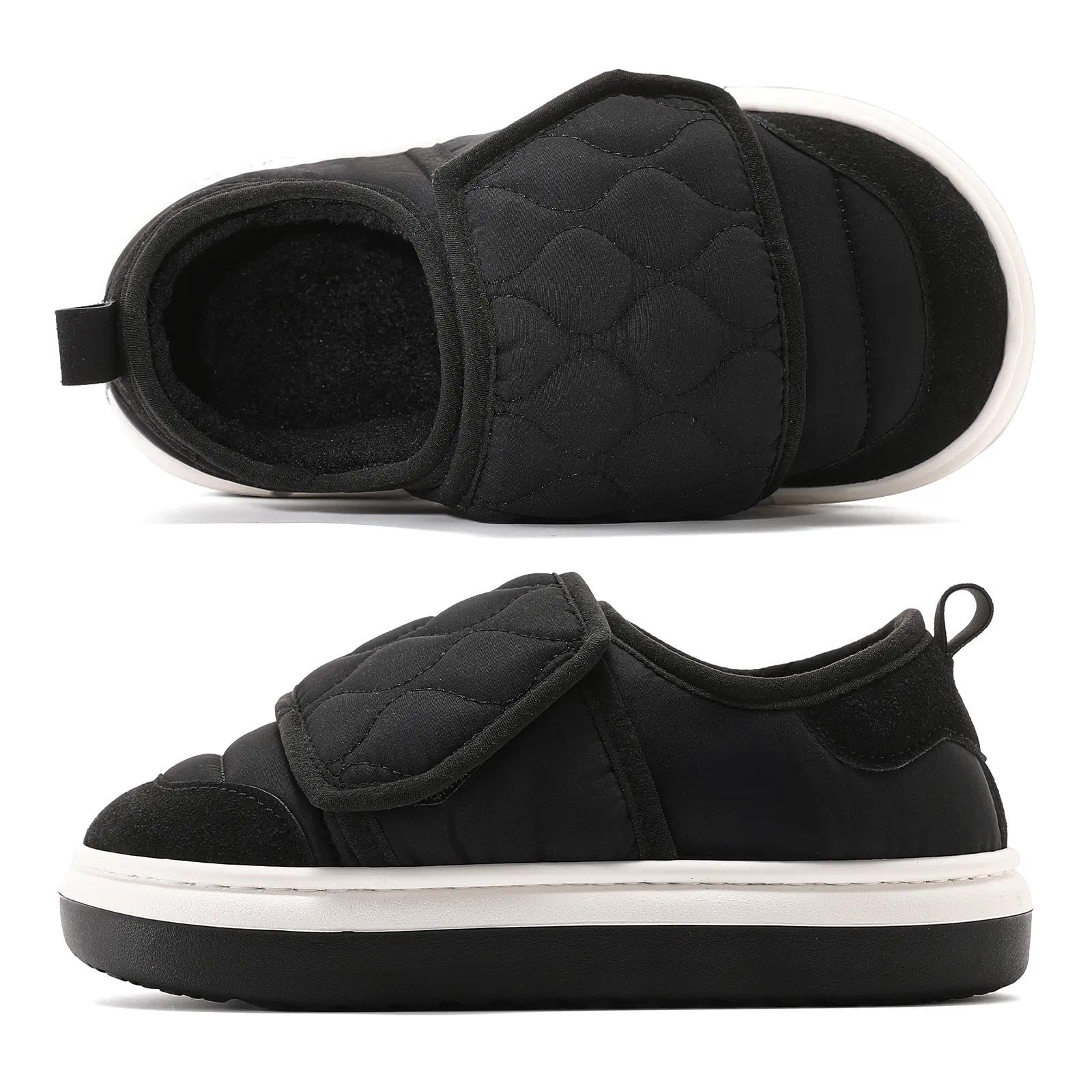 Winter Snow Boots Cold Weather Booties Slip Resistant Outdoor Shoes with Hook and Loop Closure Comfortable Fur Lined