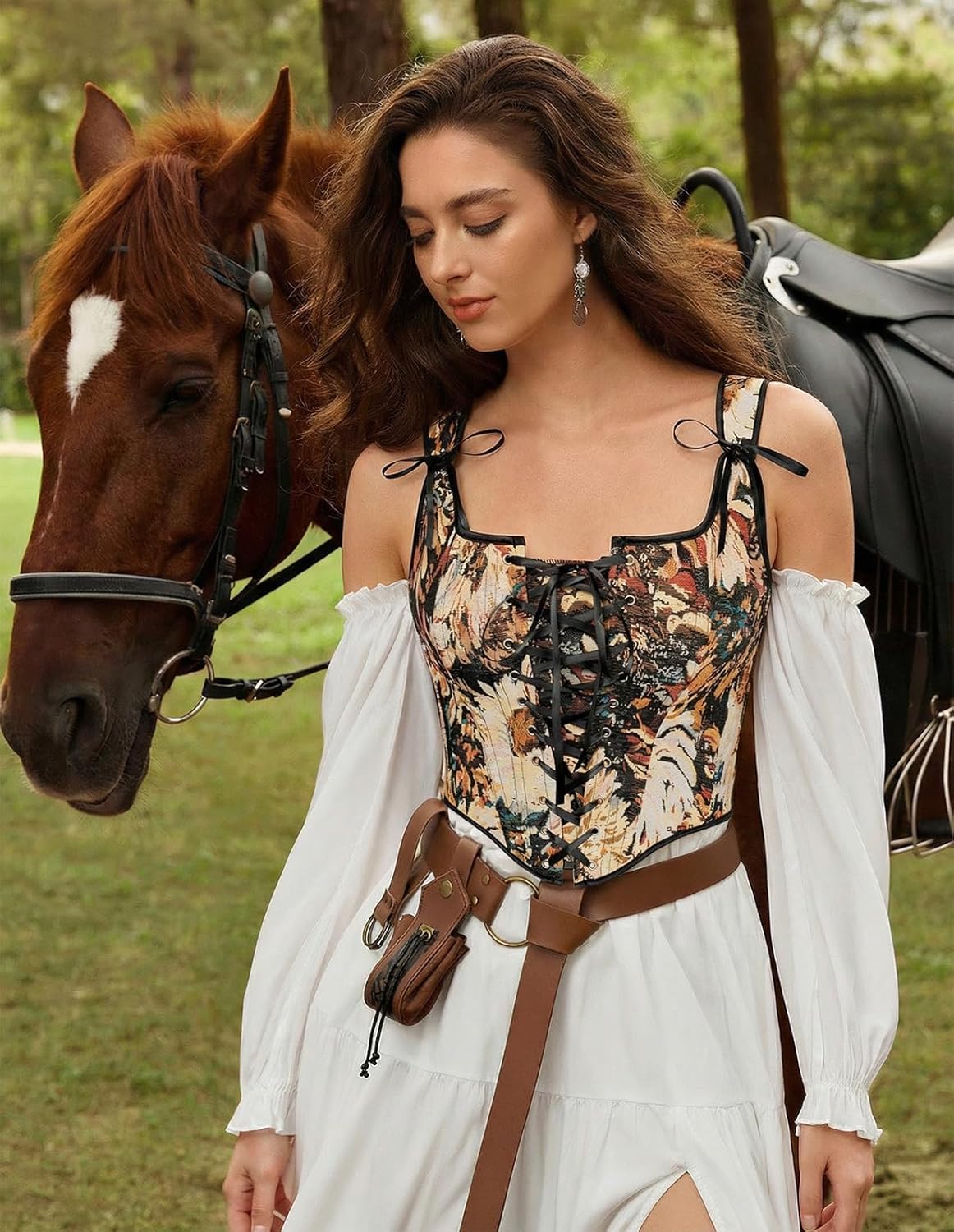 Scarlet Darkness Women Renaissance Corset Pirate Bustier Top Bodice Bodyshaper - Image 2