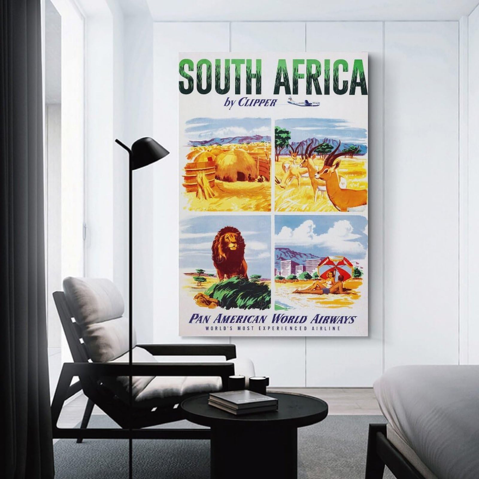 Junmoney South Africa Travel (2) Room Decor Wall Art, 20x30inch(50x75cm), for Home, Office, Studio Or Guest Room, Canvas Wall Art That Fits Changing Layouts