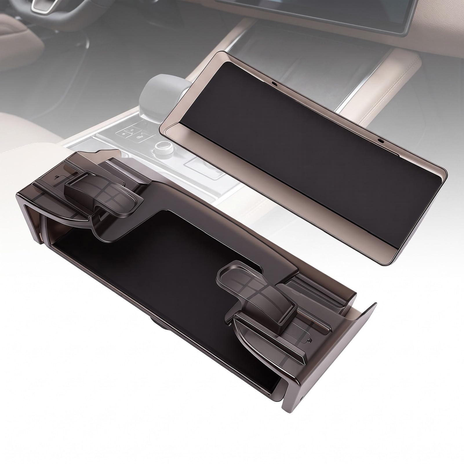 Tbest Vassoio Organizer sotto Schermo, Contenitore con Apertura e Chiusura Magnetica for Scrivania e Monitor | Tappetini antiscivolo in ABS e silicone, ricambio per 3 Y Juniper 2025