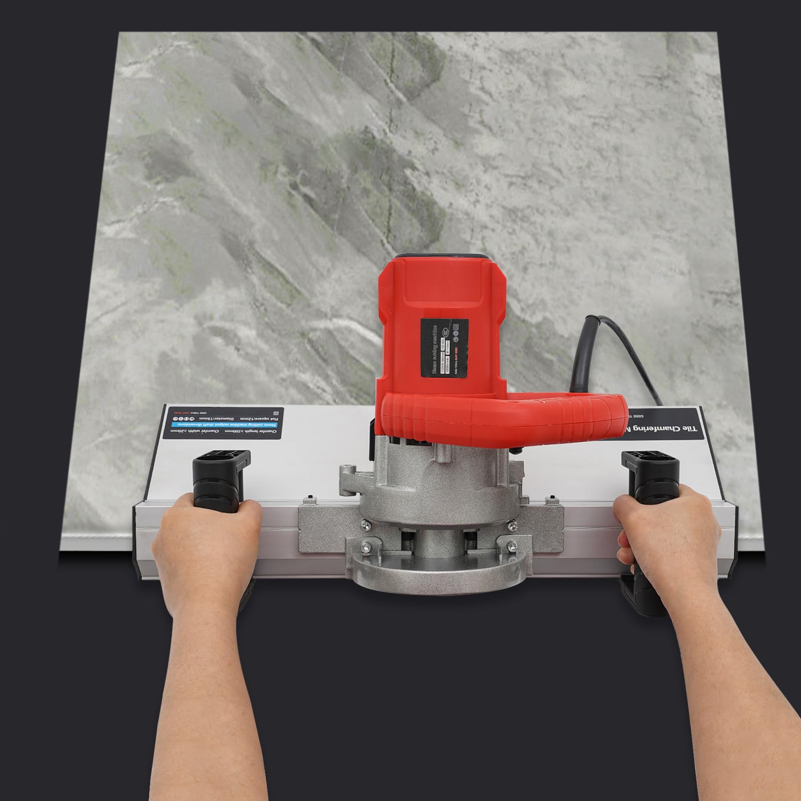 Tile Chamfering Machine, 43 Degree Tile Angle Cutting Machine Aluminum Base Plate Portable Tile Chamfering Tool Professional Adjustable Tile Beveling Machine for Domestic Commercial