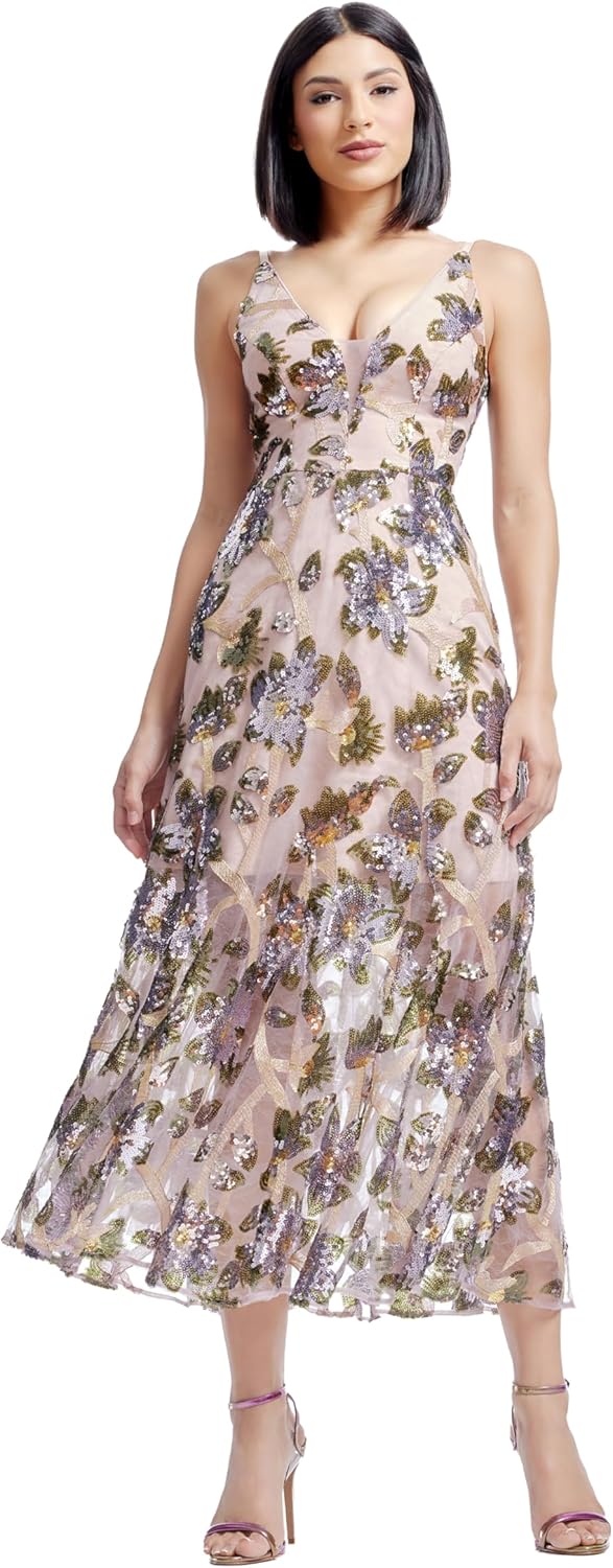 Dress The Population Womens Sierra Fit and Flare Midi Dress - Image 2