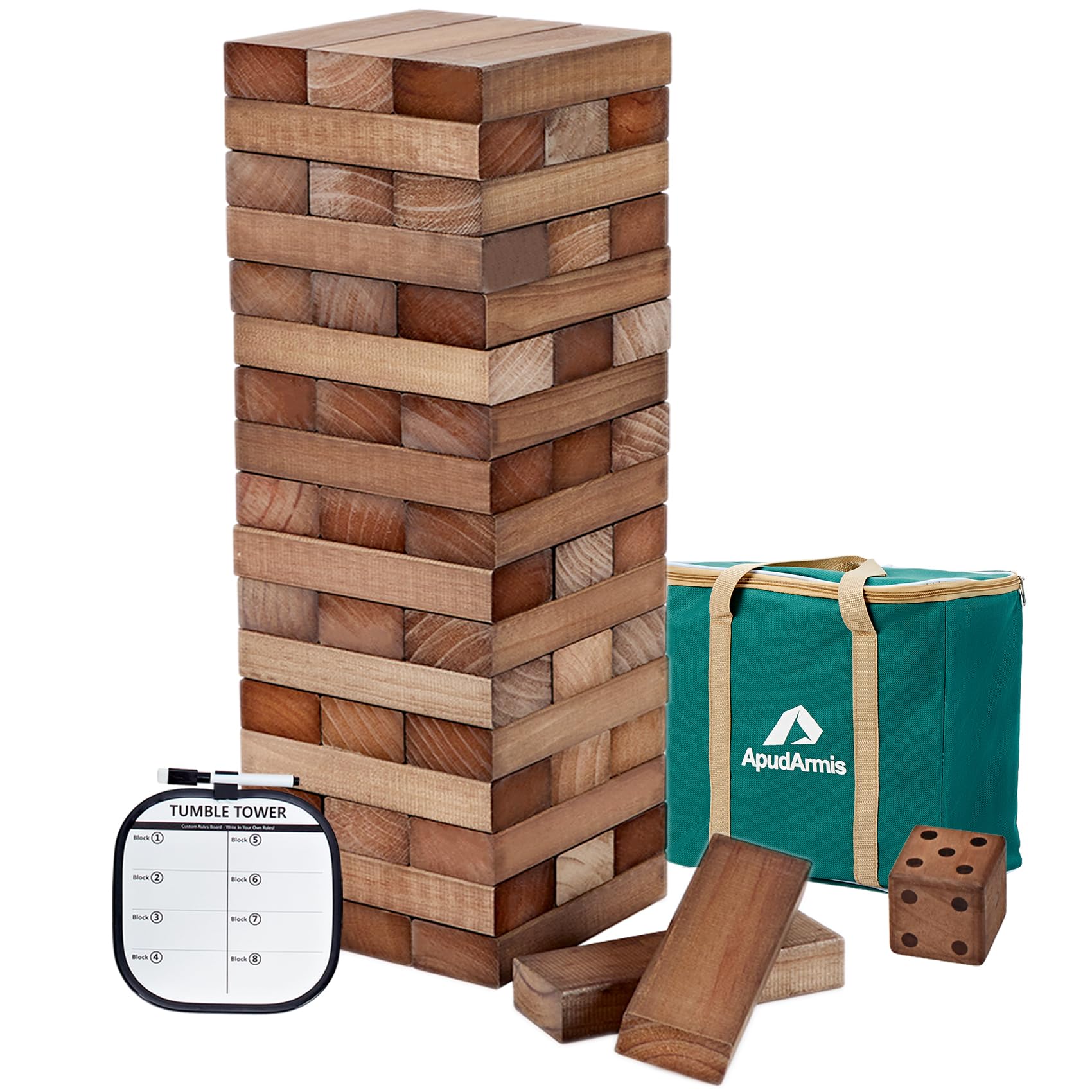 ApudArmis Giant Tumble Tower, 54 PCS Pine Stacking Outdoor Game 4.2FT — Amazon image 11