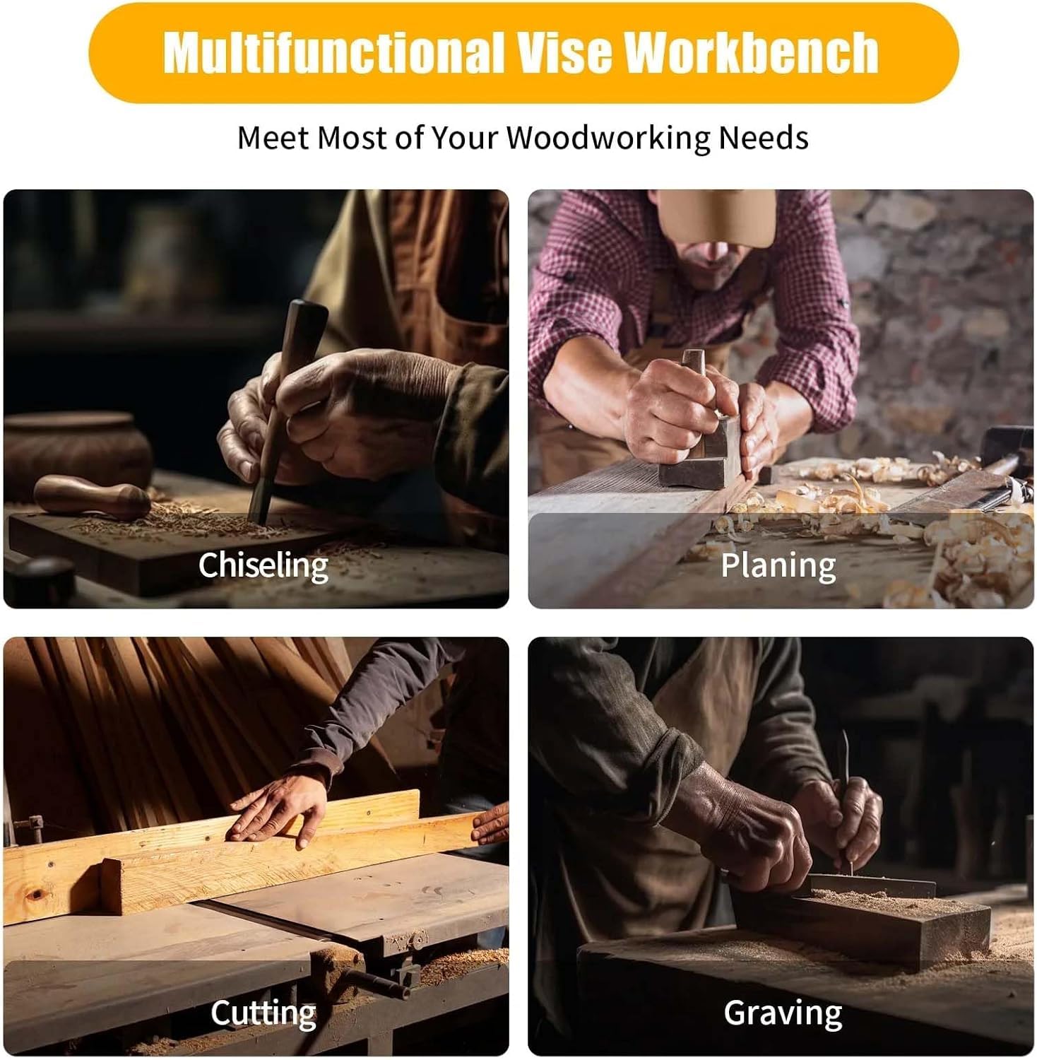 Banco da lavoro portatile con morsa, design leggero per progetti fai da te, si fissa a qualsiasi piano di lavoro per lavori di artigianato e riparazione del legno stabili