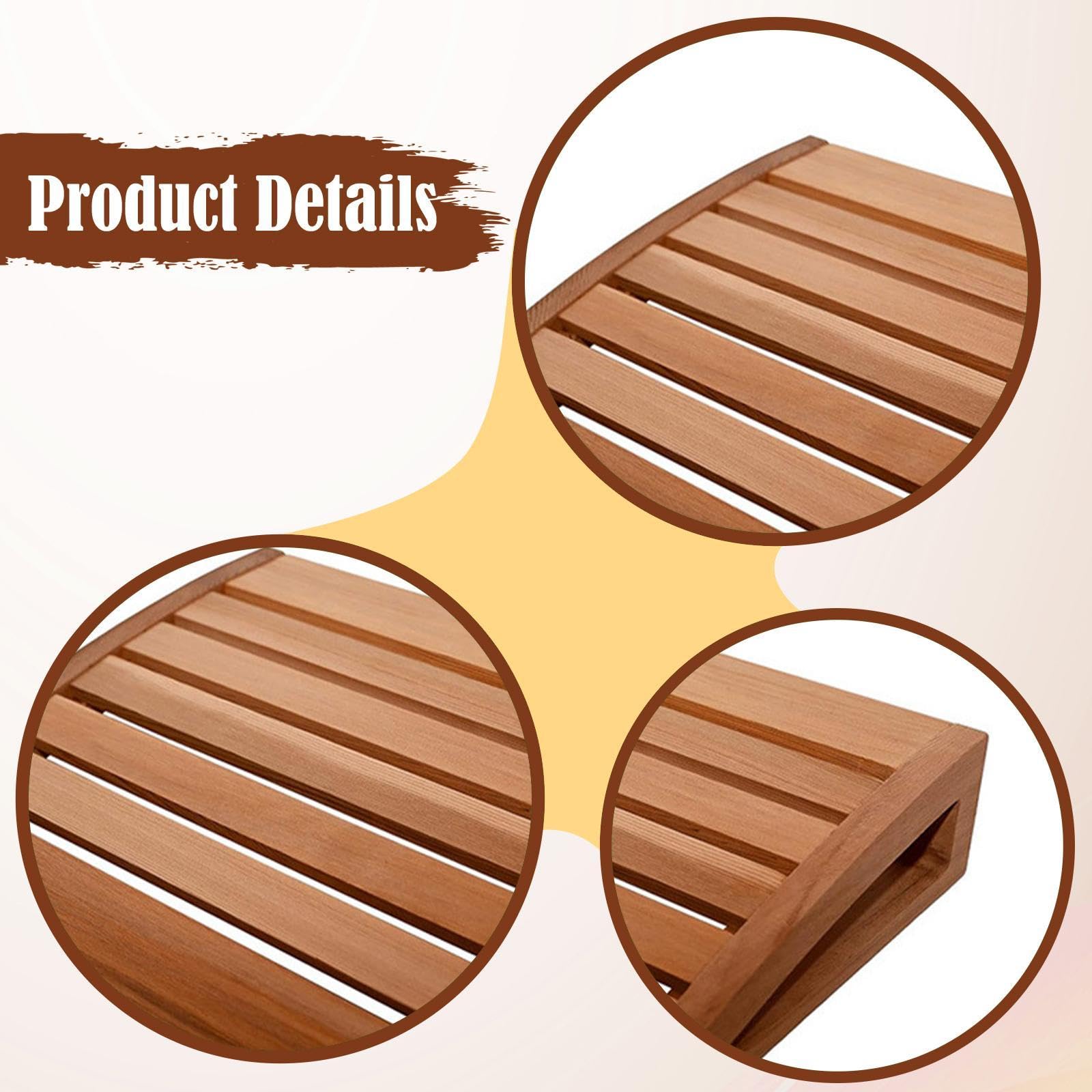 LOVIVER Appuie-tête de Sauna en Bois, Oreiller Cervical Ergonomique