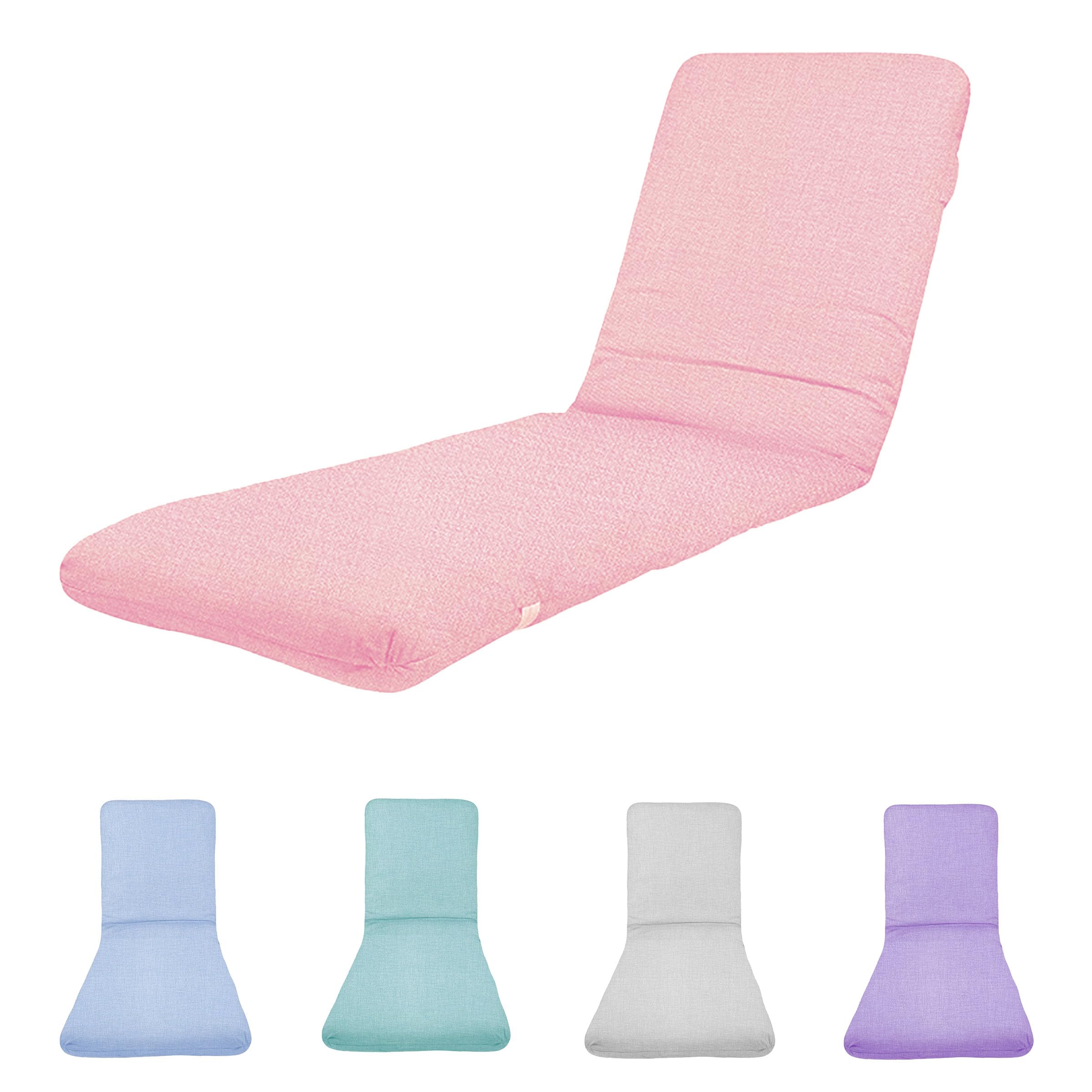 TIENDA EURASIA - Cojin Tumbona Exterior | Colchoneta Tumbona Jardin | Medida 120-180x50x6 cm | Colores Pastel | Funda de Tela Lavable | Relleno de Fibra Acolchada (Rosa, 180 x 50 cm)