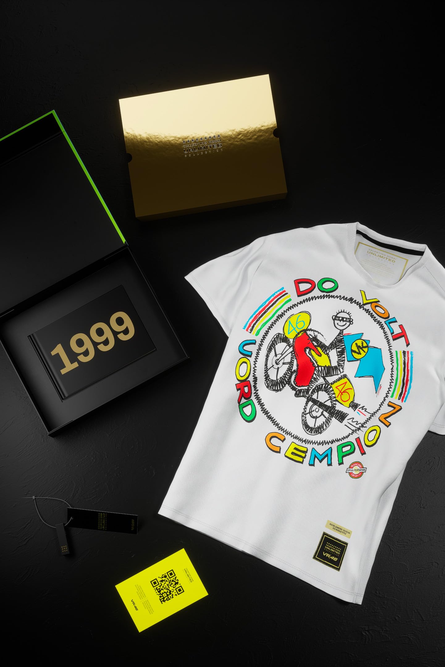 Valentino Rossi T-shirt Unlimited Collection 1999 WORLD TITLE (250 cc)
