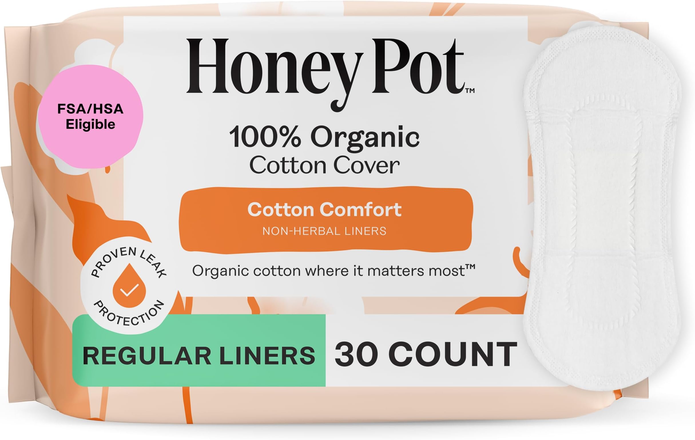 Organic Everyday Non-Herbal Pantiliners, 30 Count