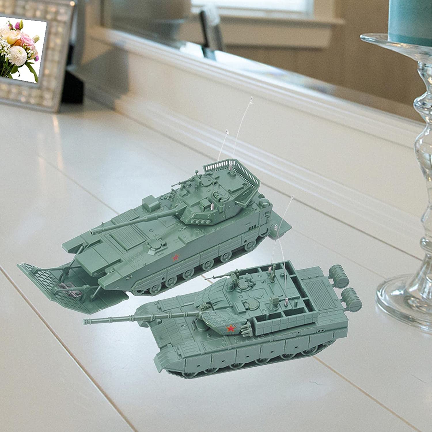 Amazon | HADWAO 2x 1/72 車両モデルセット、模型玩具戦車キット