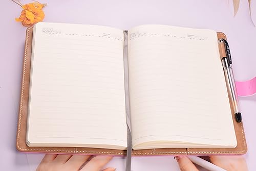 Miniatura 6 de JunShop - Cuaderno de notas con cierre de combinación de bloqueo cuaderno de escritura A5 agenda personal color morado