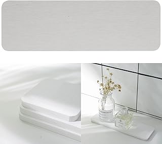 Water Absorbent Diatomite Coasters Rectangle, Diatomaceous Earth Soap Holder, soap Dish, Water Absorbing Stone Used for Ha...