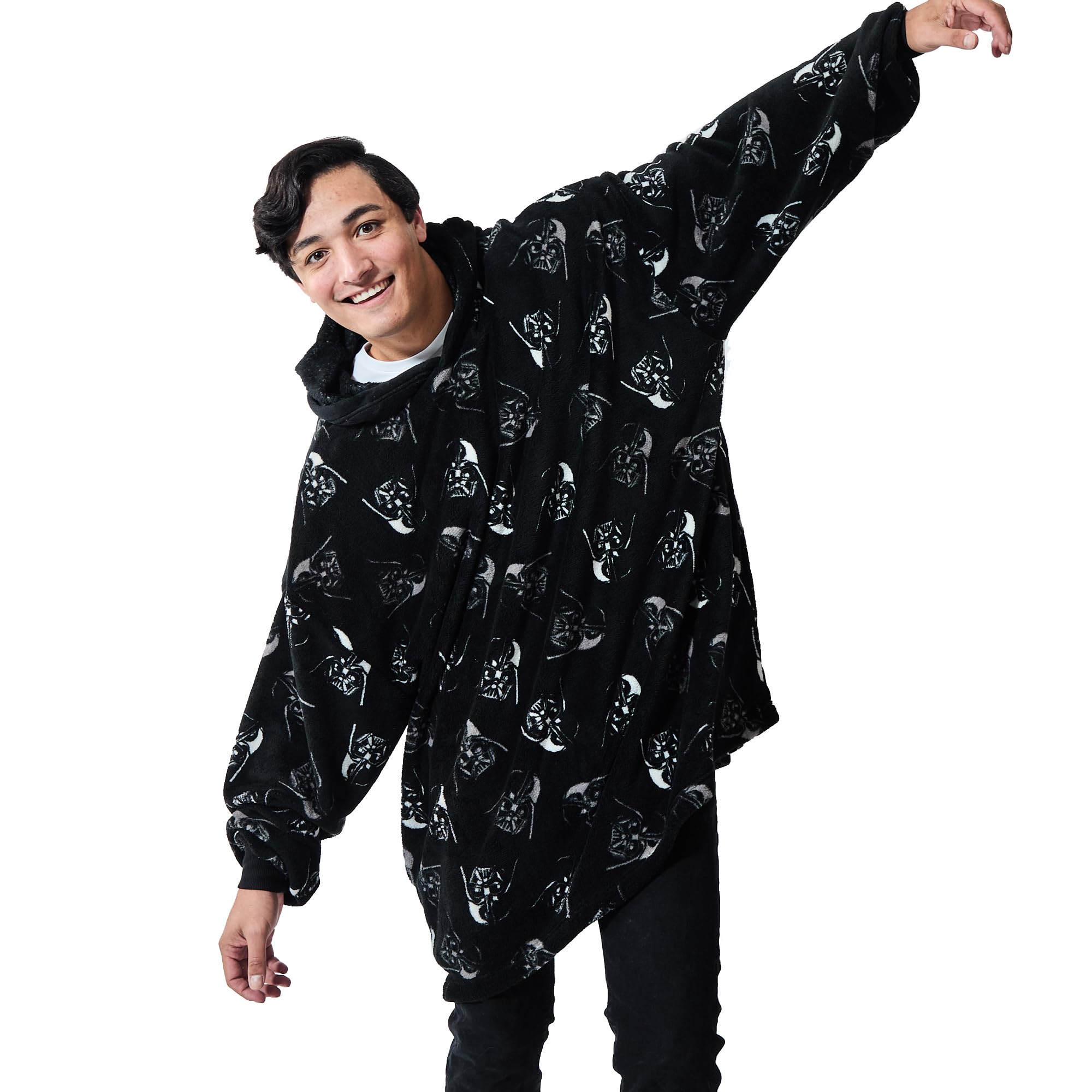 Pattern Red Hooded Wearable Oversize Blanket-OSFA: Star Wars Spaceships