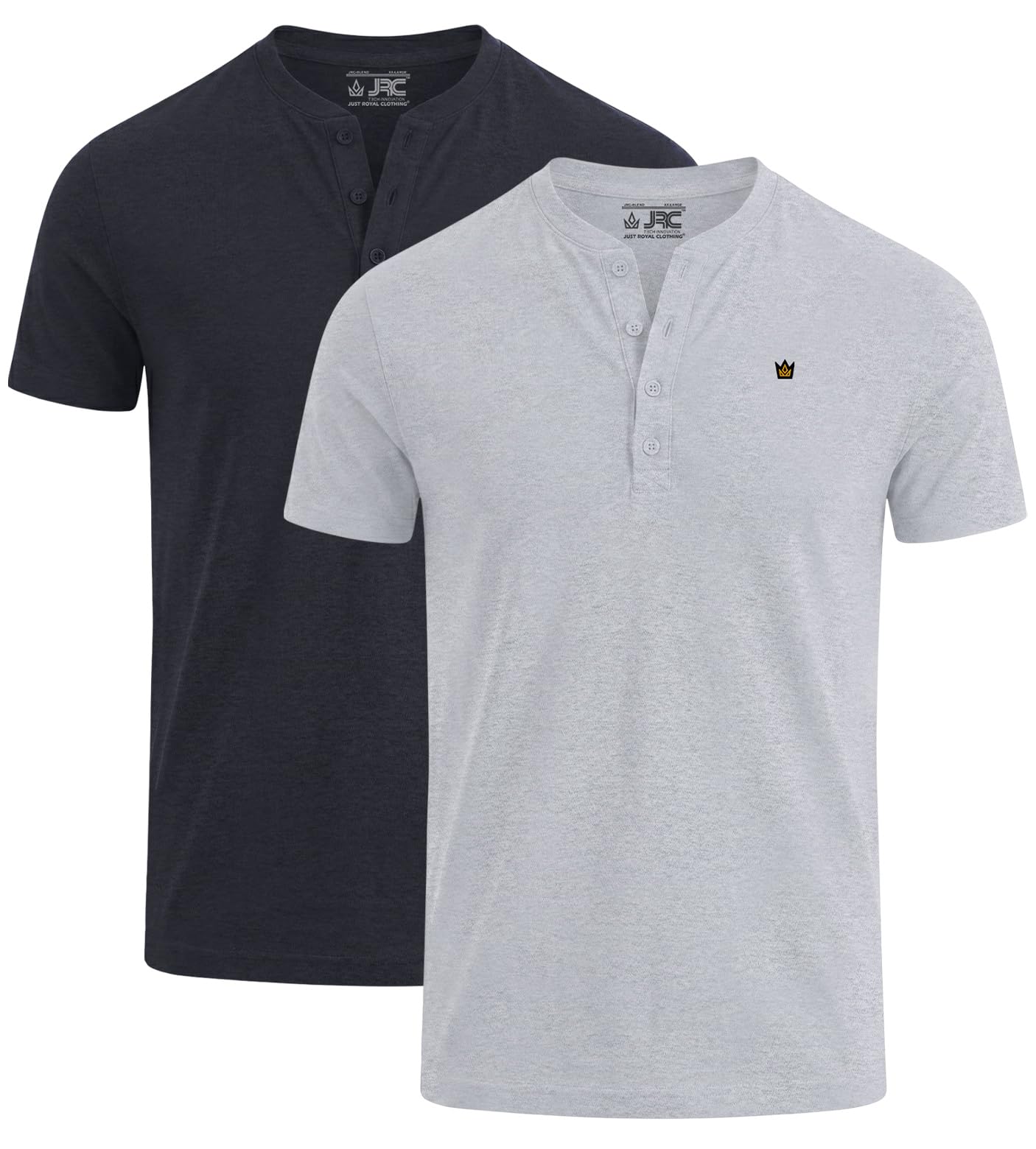 2er-Pack Herren-Henley-T-Shirts mit halben Ärmeln, leichte Henley-Oberteile