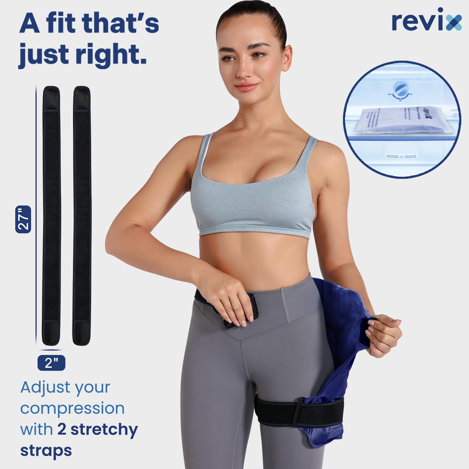 REVIX Hip Ice Pack Wrap do zapalenia bólu bursitis Wielokrotnego użytku Cold Pack do wymiany biodra, miękki pluszowy zimny kompres do urazów ramion tyłu biodra uda i kolana