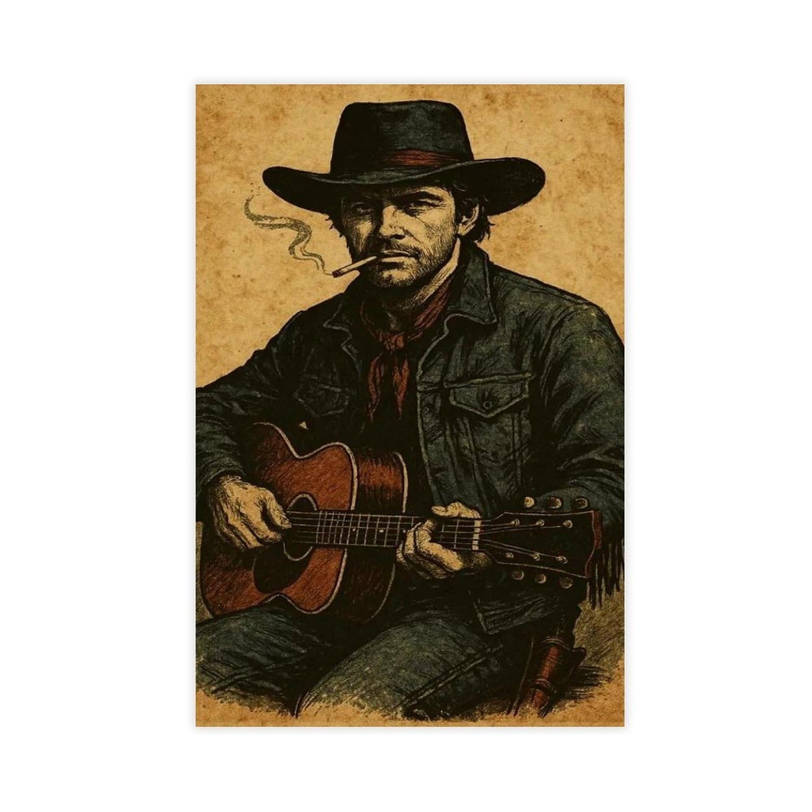 Poster artistico retrò con musica country (2) su tela, decorazione artistica da parete per soggiorno, camera da letto, 60 x 90 cm