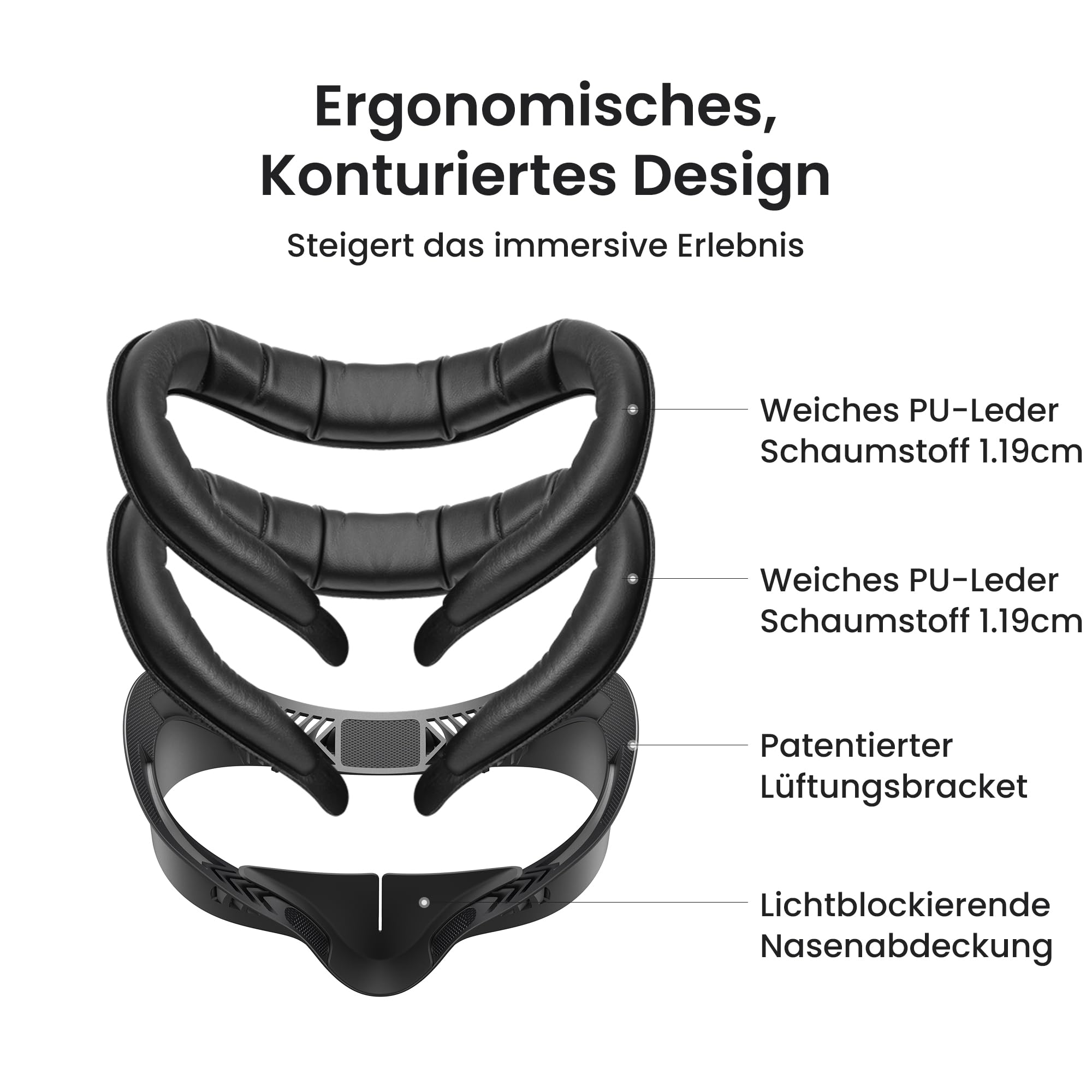 KIWI design V4 Face Cover,2 Facial Interface Pad Kompatibel mit Meta Quest 3S, Nicht Kompatibel mit Meta Quest 3