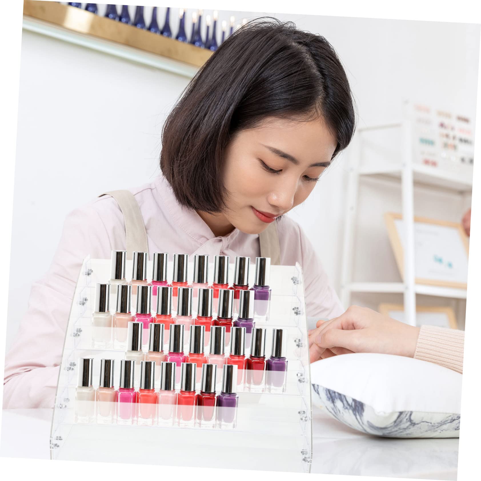 MAGICLULU 1Pezzi Espositore Acrilico Trasparente Strati Per Organizer Rack Stoccaggio Per Cosmetici e Oggetti Per Ufficio e Casa