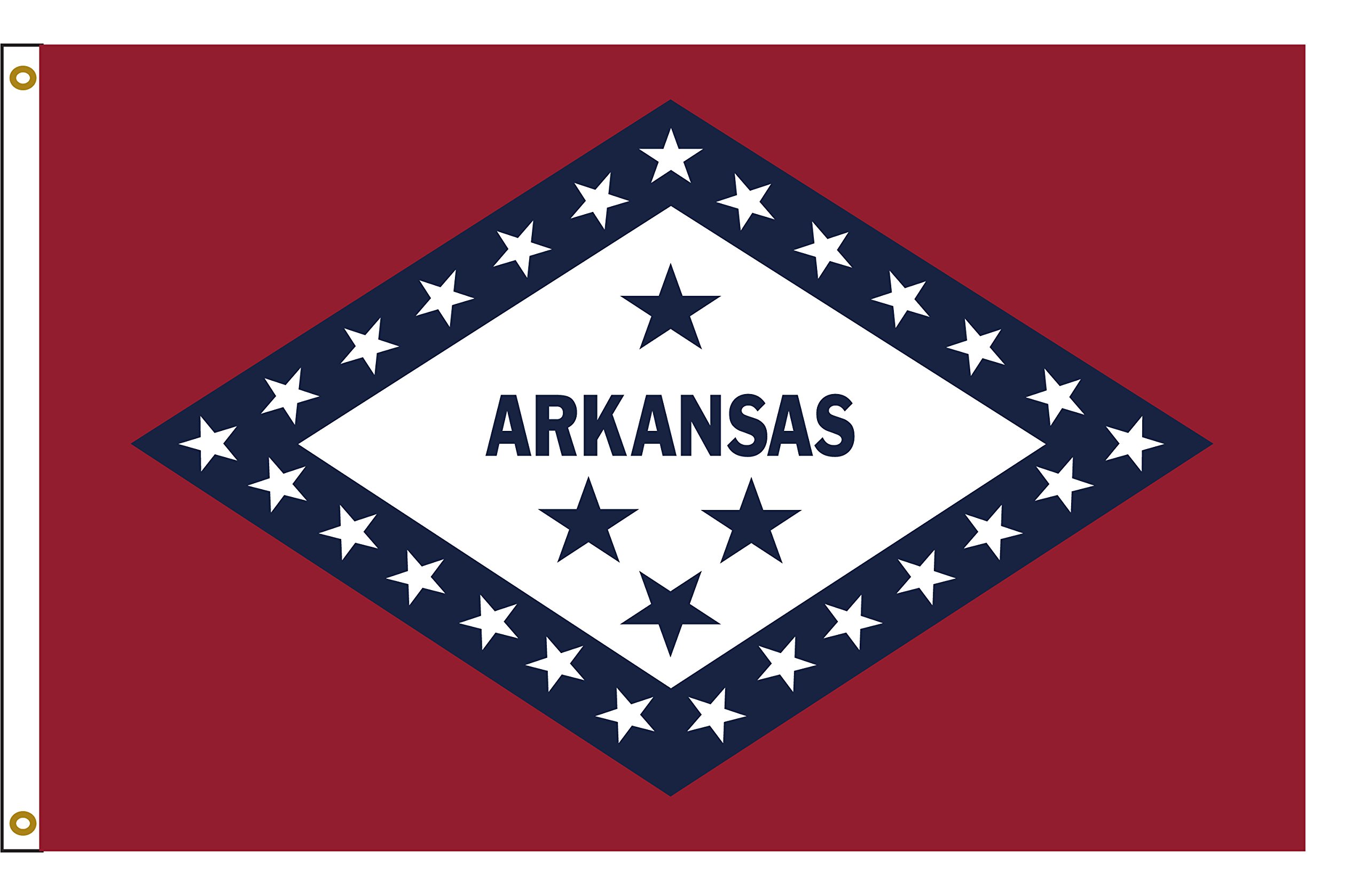Bandiera Arkansas 3x5 Piedi Con Frange Dorate - Poliestere 100% - Trade Winds - Foto 3