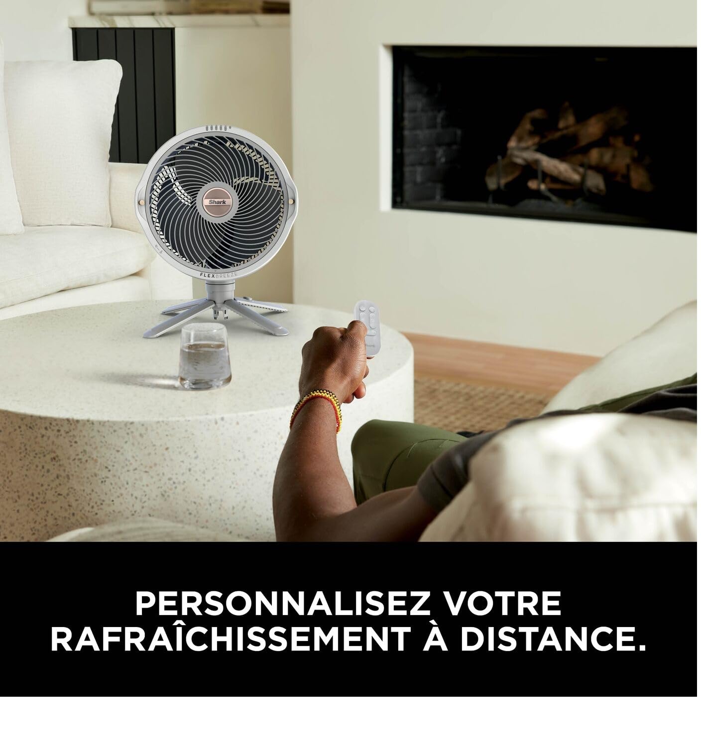 Shark FlexBreeze Pro Mist Ventilador sin cable para interior y exterior con nebulizador, depósito portátil, alcance de 20 m, de pedestal o mesa, 5 velocidades, mando a distancia, Gris paloma FA300WHEU