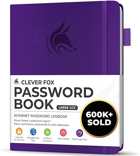 Miniatura 49 de Clever Fox - Libreta de contraseñas con pestañas alfabéticas, organizador de direcciones de Internet, tamaño pequeño de bolsillo, para inicios de