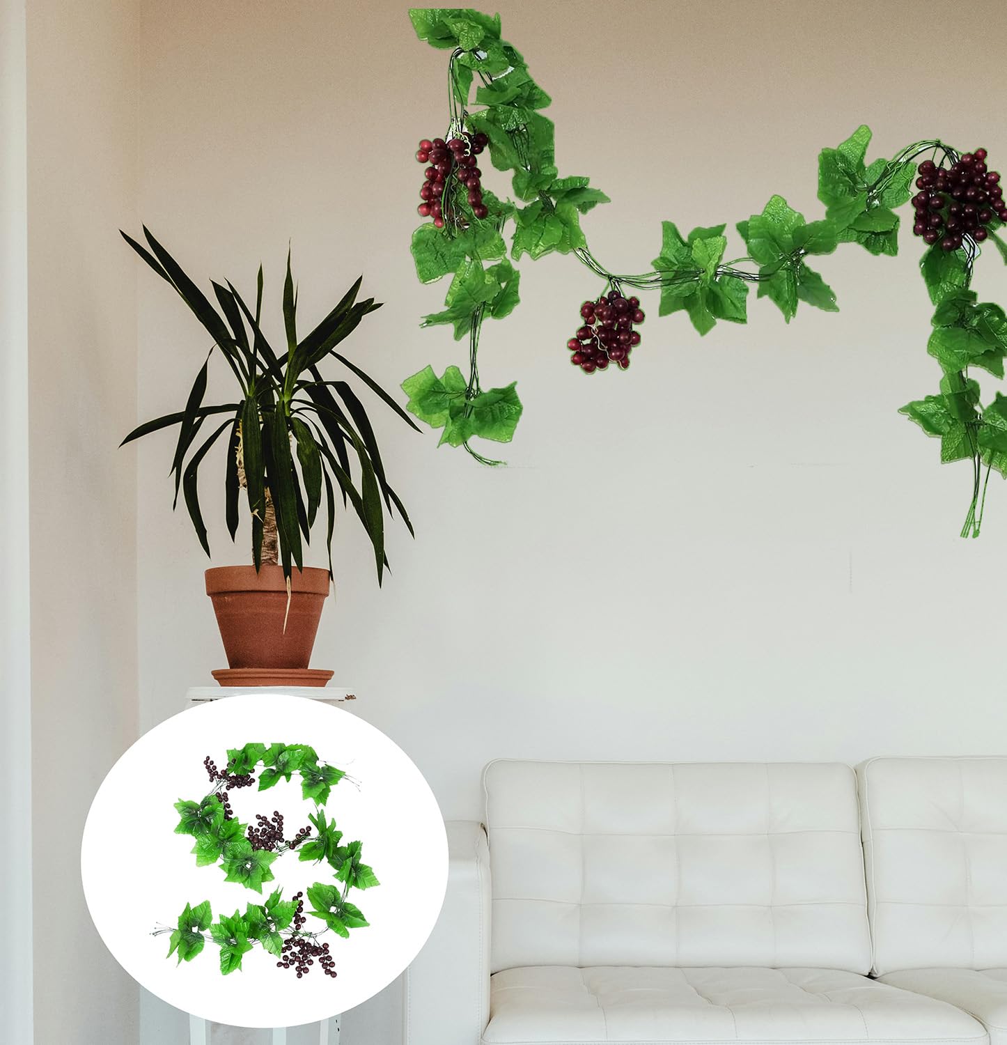 Pamtns 7 Stück Weintrauben Deko Kunststoff Weintrauben Künstliche Trauben Deko Künstliche Gefälschte Trauben Künstliche Früchte und Weinrebe Faux Trauben Deko Gartendekoration Obststützen Pamtns 7 Stück Weintrauben Deko Kunststoff Weintrauben Künstliche Trauben Deko Künstliche Gefälschte Trauben Künstliche Früchte und Weinrebe Faux Trauben Deko Gartendekoration Obststützen