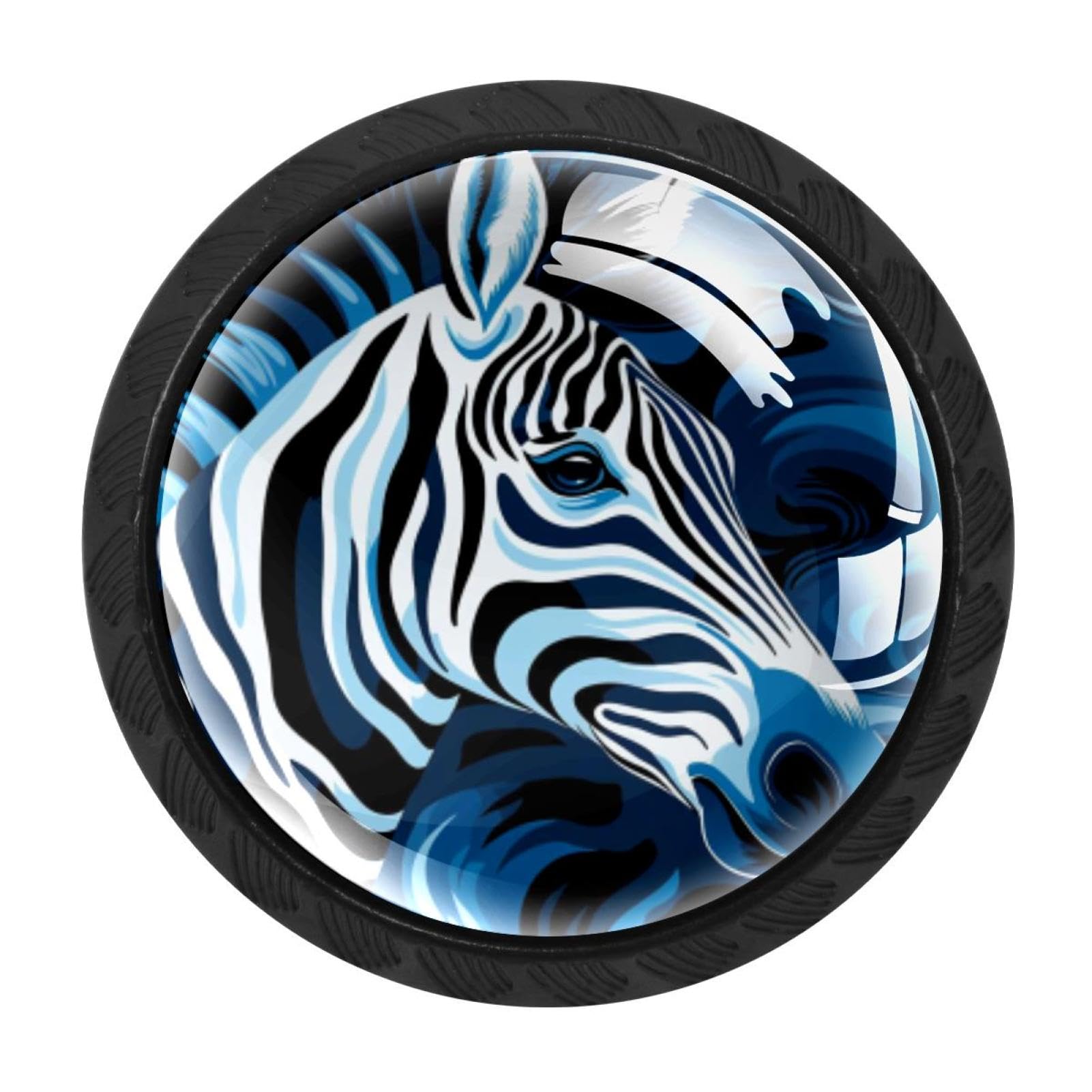 CHENZZZZ 4 pcs Zebra Cabinet Knobs Crystal Drawer Pulls for Kitchen, Bathroom Cabinet, Dresser and Cupboard