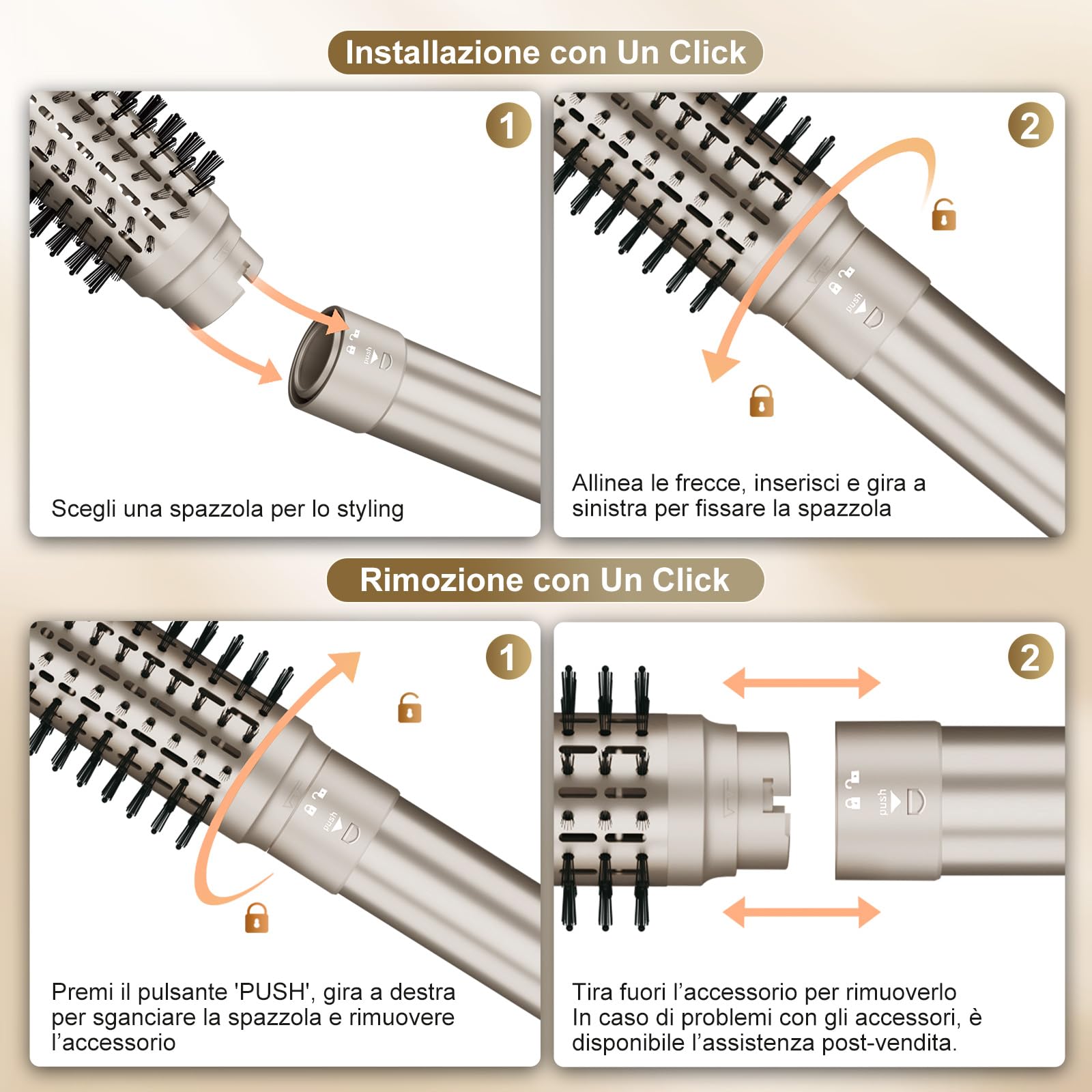 7MAGIC Air Styler 6 In 1, Asciugacapelli Ionico, Spazzola Rotante Per Capelli, Arricciacapelli Automatico, Spazzola Lisciante, Senza Danni Da Calore, Asciugatura Rapida, Con Borsa Da Viaggio