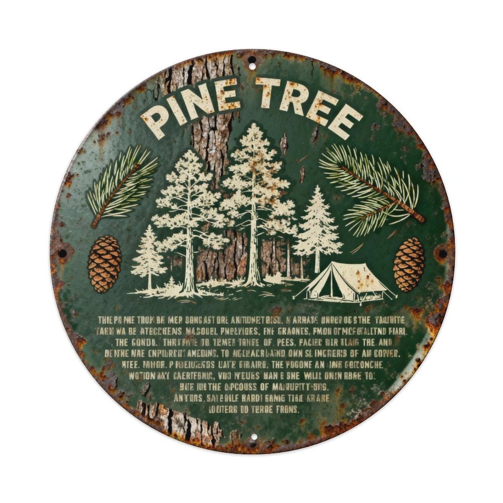PINE TREE Metal Tin Sign Plaque