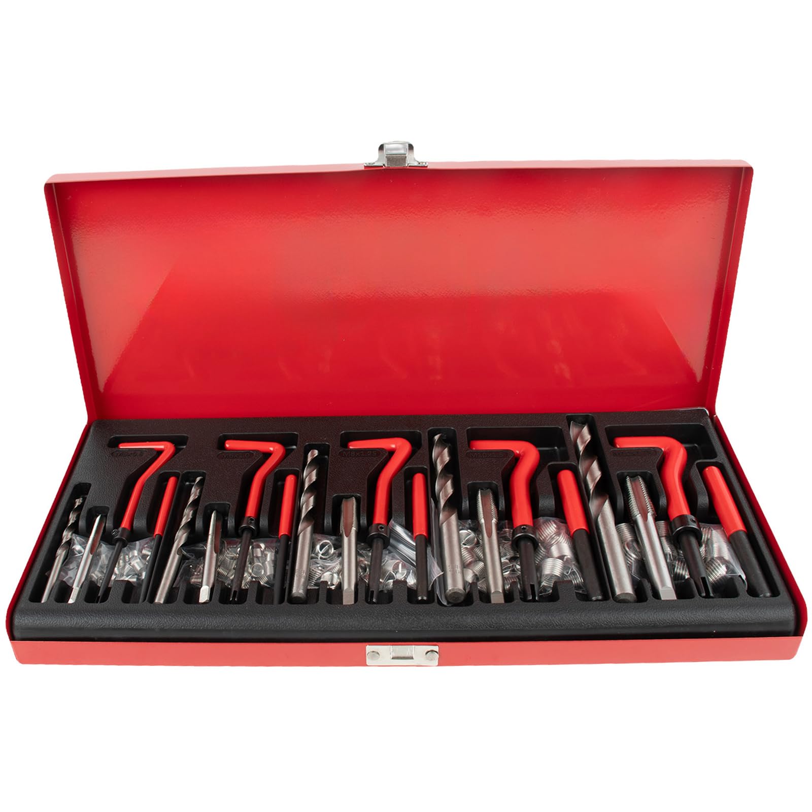Set di riparazione filettatura, 131 pezzi, set di riparazione Helicoil, ricambio per M5 M6 M8 M10 M12