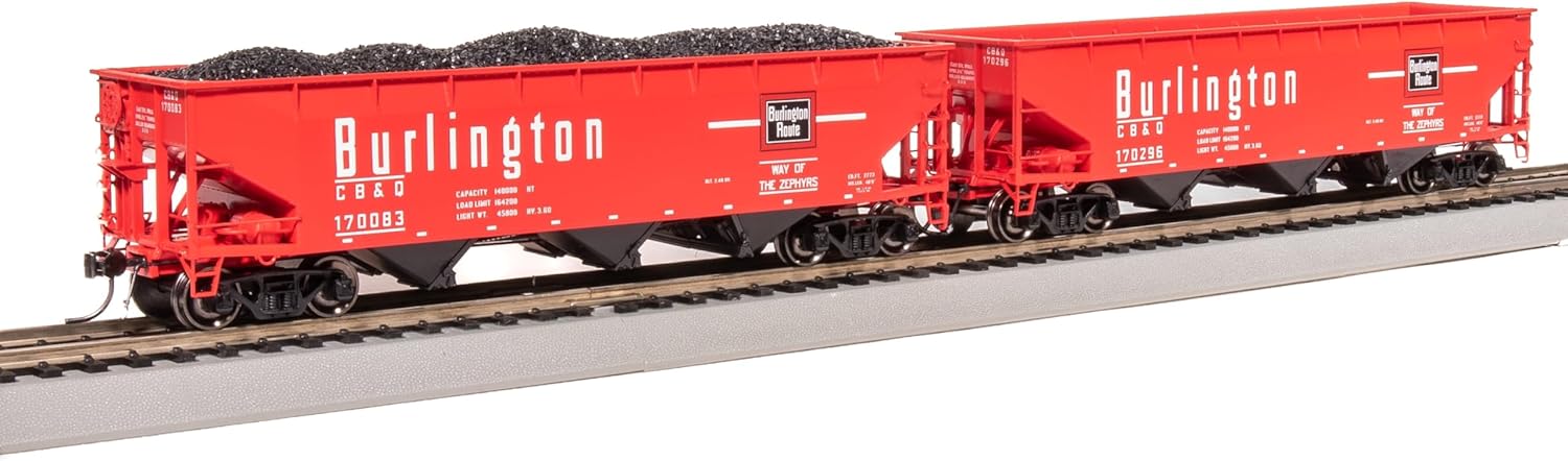 Broadway Limited 7372 AAR 70-ton Triple Hopper, CBQ, 4-Pack, HO Scale