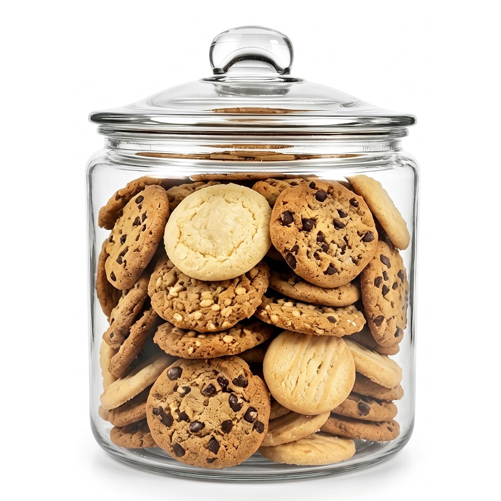 Masthome Grand bocal en verre de 3,8 l avec couvercle, hermétique, passe au lave-vaisselle, boîte de rangement en verre à large ouverture pour pâtes, farine, noix, biscuits, etc