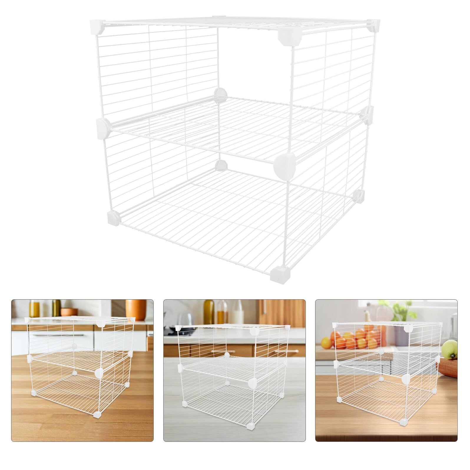DOITOOL Separador para Congelador Vertical 37x37x36 Cm, Estante Divisorio Metálico Resistente para Organización de Alimentos en Refrigerador y Despensa, Organizador de Almacenamiento