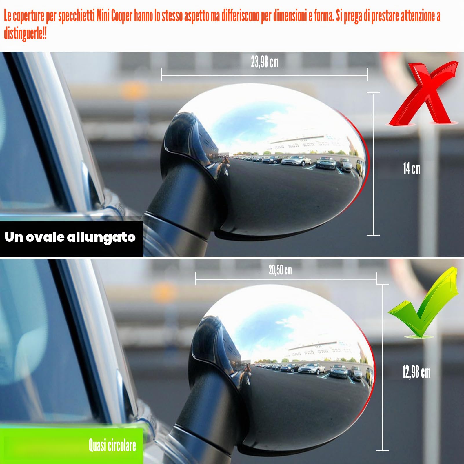 TTCR-II 2 PCS Calotte Specchietti Compatibile con Mini Cooper R56 Copri Specchietti R55 R56 R57 R58 R59 R60 R61 Calotta Specchietto 2007 2008 2009 2010 2011 2012-2015 (Specchio pieghevole manuale)