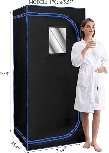 Miniatura 4 de ZONEMEL Tienda de campaña de sauna de vapor personal de tamaño completo para el hogar, portátil para 1 persona, spa de vapor de cuerpo completo para