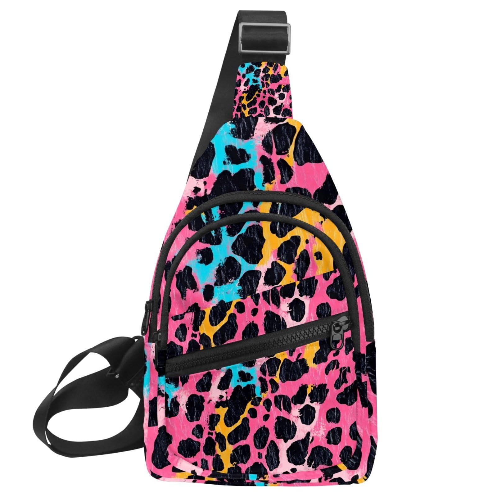 Sac à dos bandoulière imprimé léopard multicolore de sport taille unique - 7