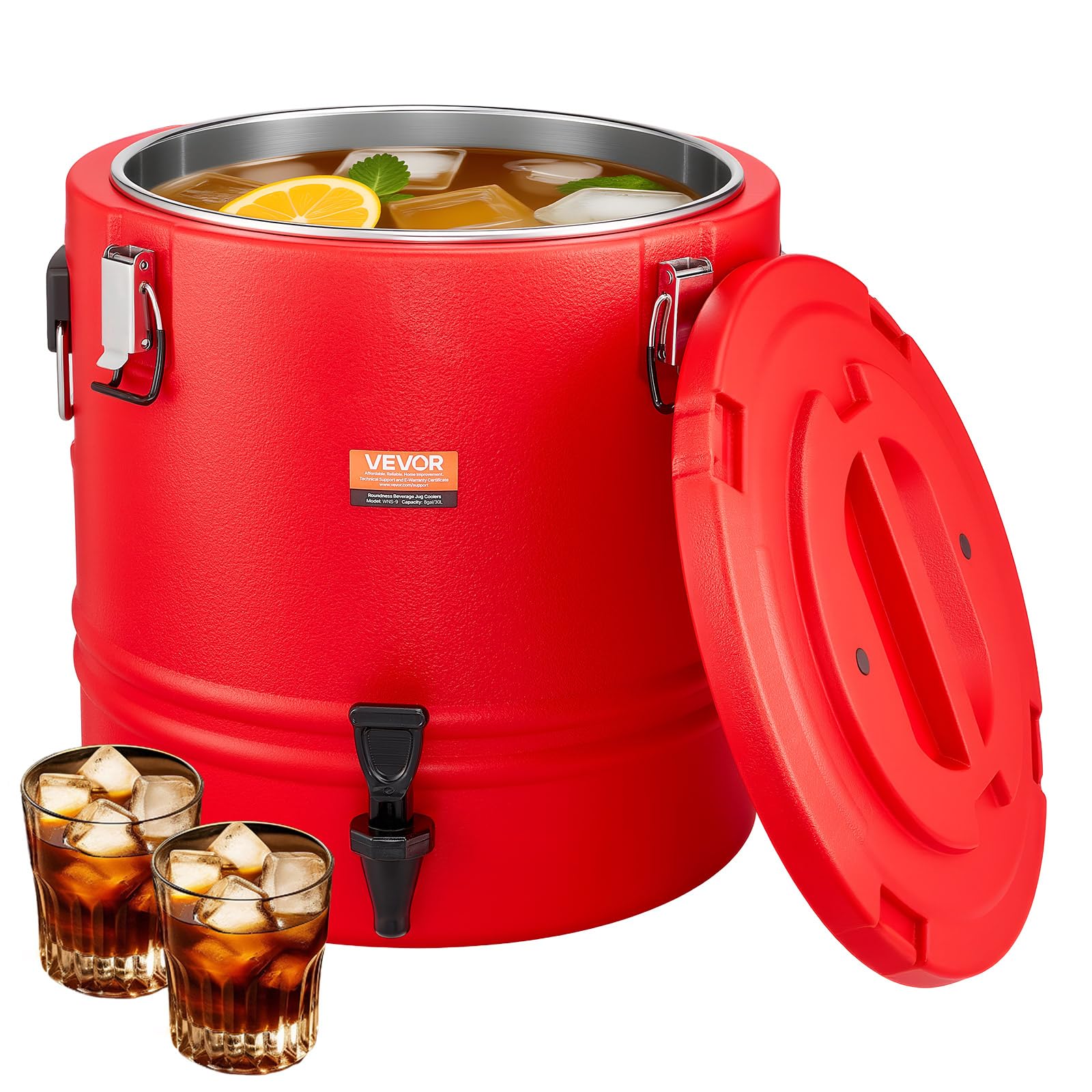 VEVOR Distributore di Bevande Isolato da 30 L Distributore di Bevande Calde e Fredde Termiche con Rubinetto, Interno in Acciaio Inossidabile 304, per Tè, Caffè, Ristoranti, Esterni, Uso Versatile